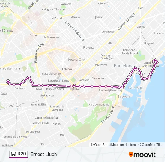 D20 Bus Line Map