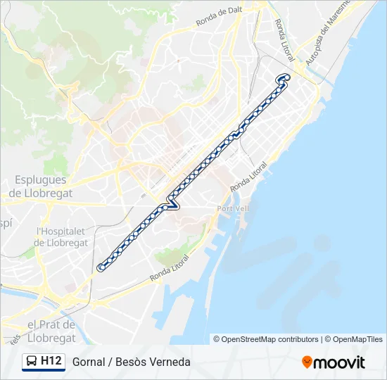 H12 Bus Line Map