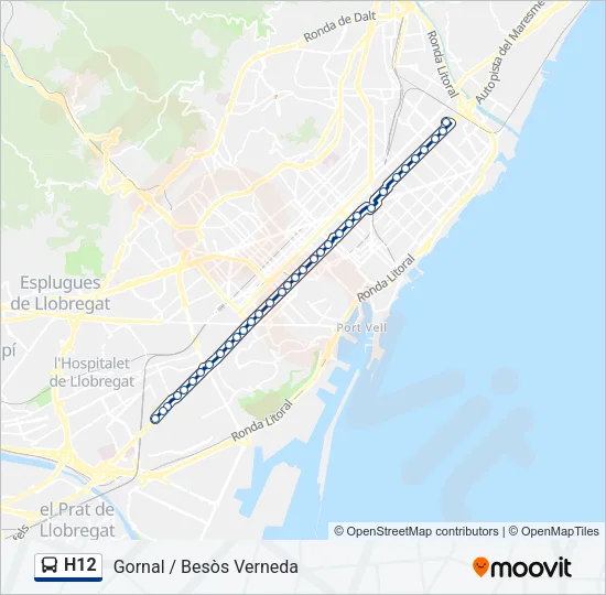 H12 Bus Line Map