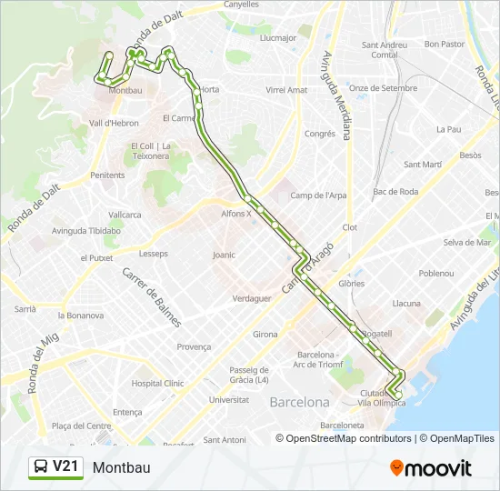 V21 Bus Line Map