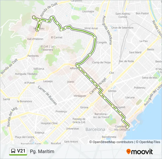 V21 Bus Line Map