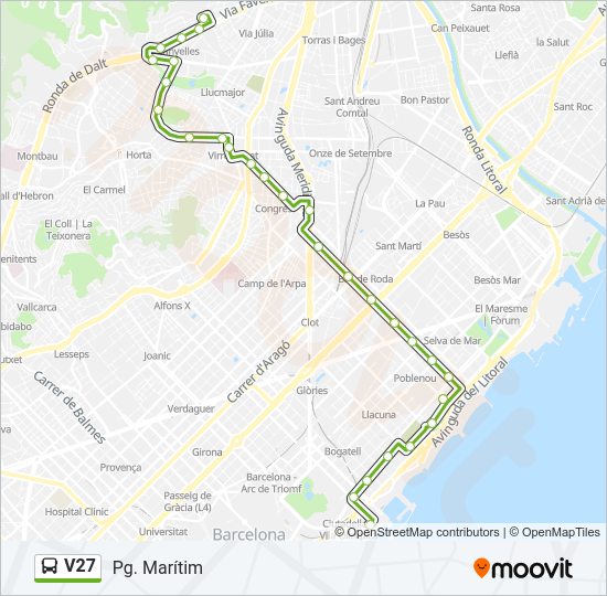 Mapa de V27 de autobús