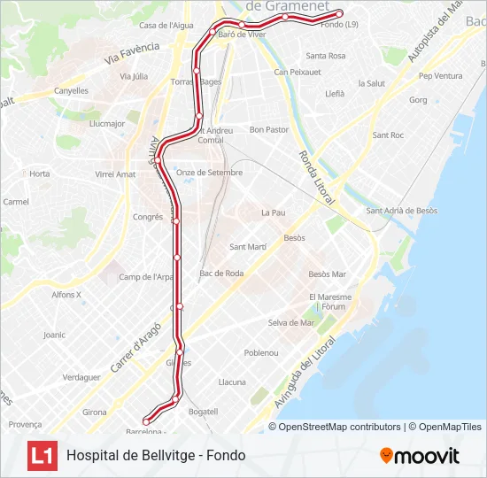 L1 Metro Line Map