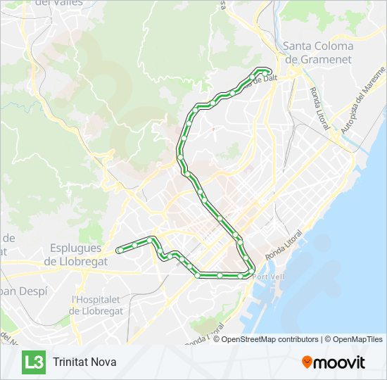 l3 Route: Schedules, STops & Maps - Trinitat Nova (Updated)