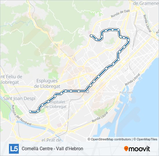 Mapa de L5 de metro