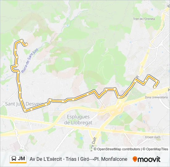 JM Bus Line Map
