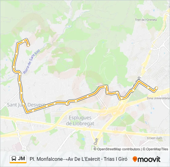 JM Bus Line Map