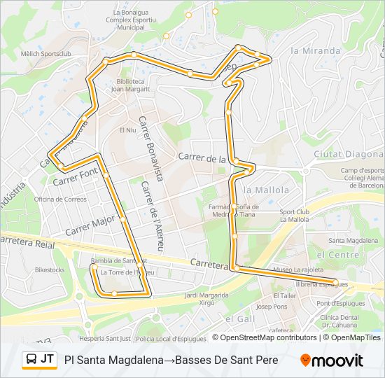 JT Bus Line Map