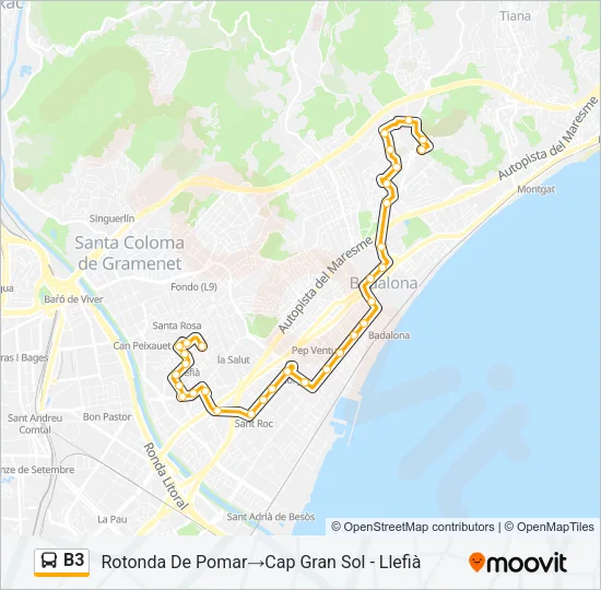 B3 Bus Line Map