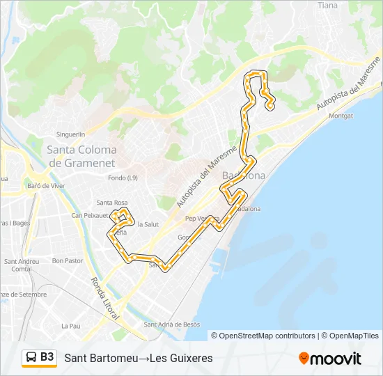 B3 Bus Line Map
