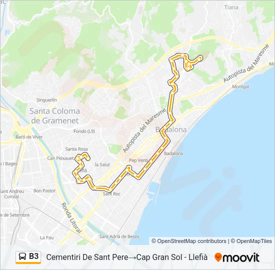 B3 Bus Line Map
