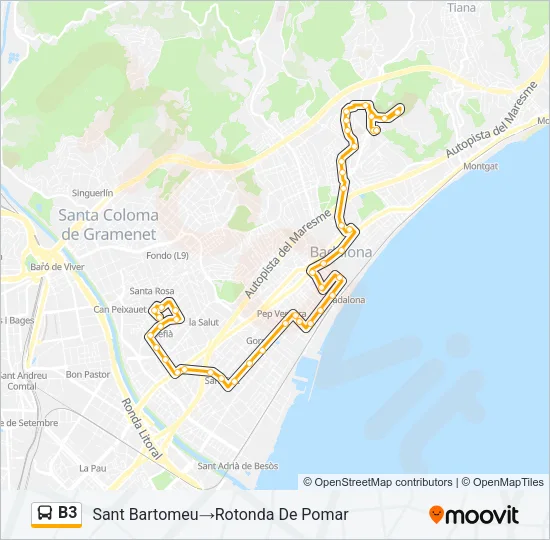 B3 Bus Line Map