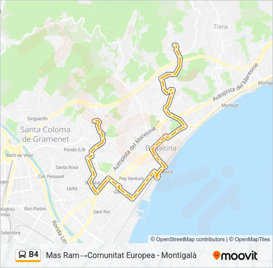 B4 Bus Line Map