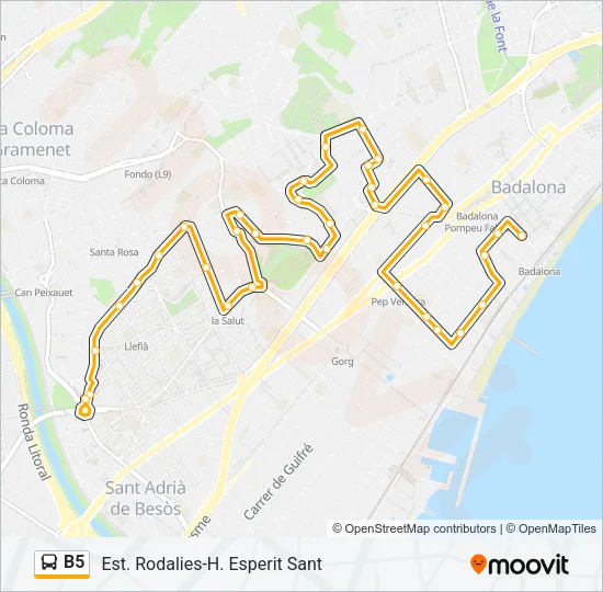 B5 Bus Line Map