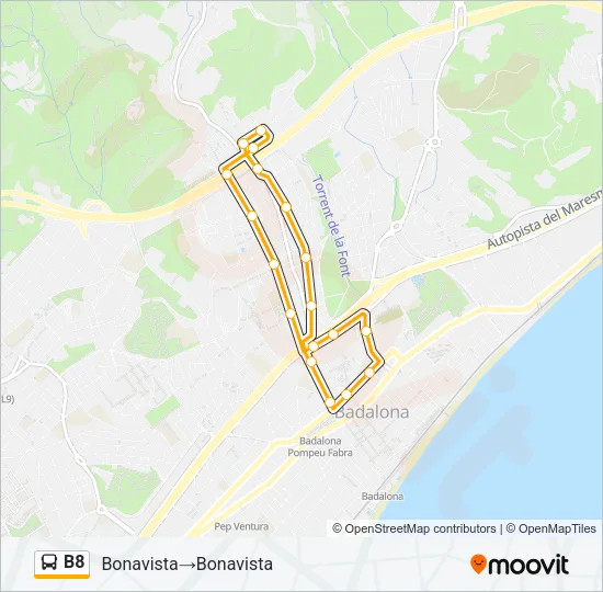 B8 Bus Line Map