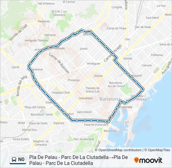 N0 Bus Line Map