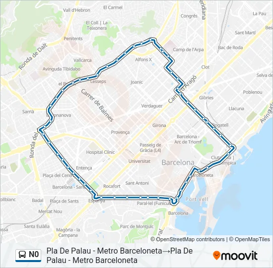 N0 Bus Line Map