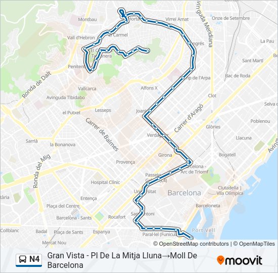 N4 Bus Line Map