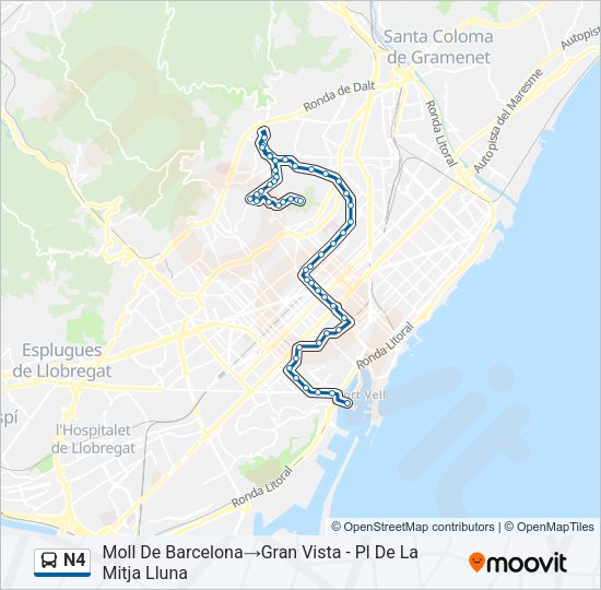 N4 Bus Line Map