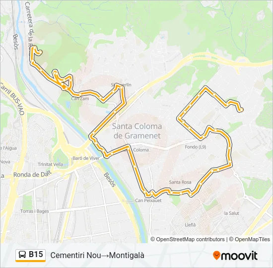 B15 Bus Line Map