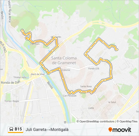 B15 Bus Line Map