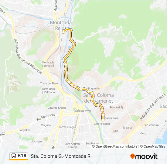 B18 Bus Line Map