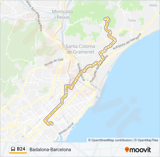 B24 Bus Line Map