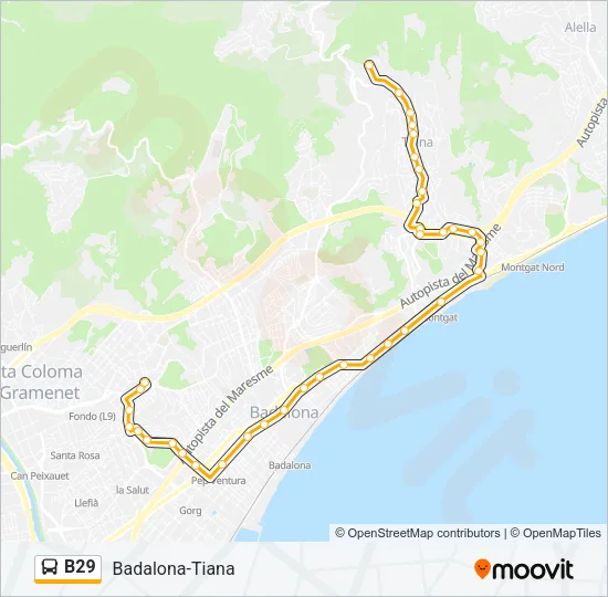 B29 Bus Line Map