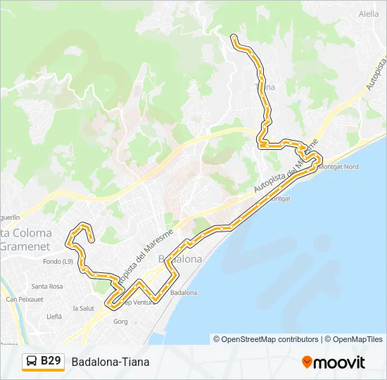 B29 Bus Line Map