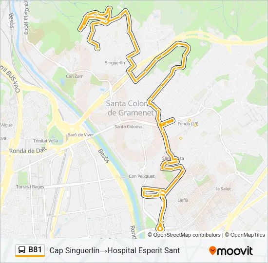 B81 Bus Line Map
