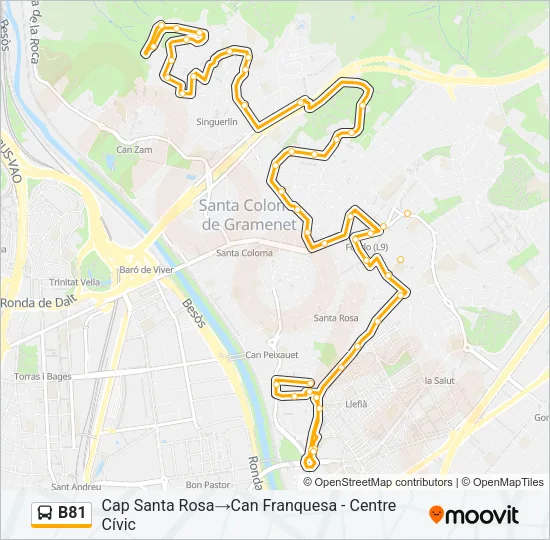B81 Bus Line Map