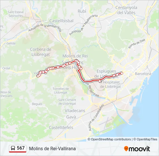 567 Bus Line Map