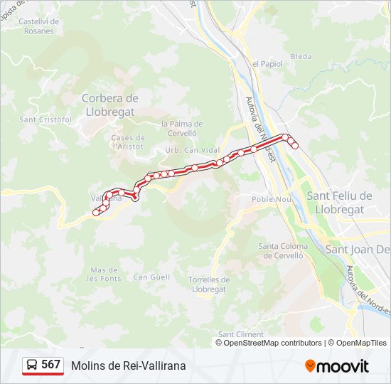 567 bus Line Map