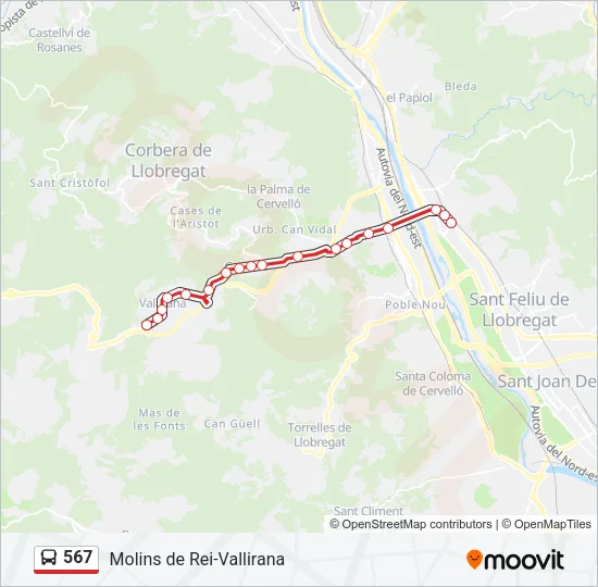 567 Bus Line Map