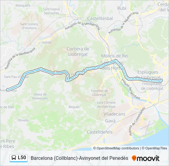 L50 Bus Line Map