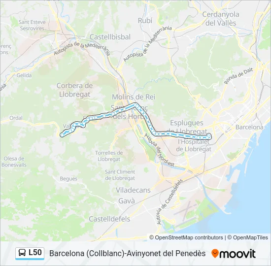 L50 Bus Line Map