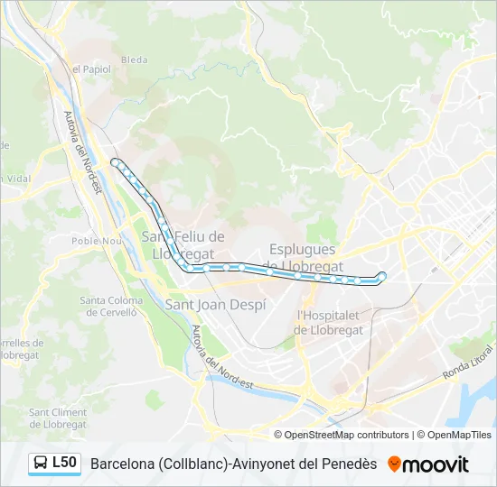 L50 Bus Line Map