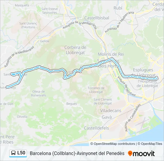 L50 Bus Line Map