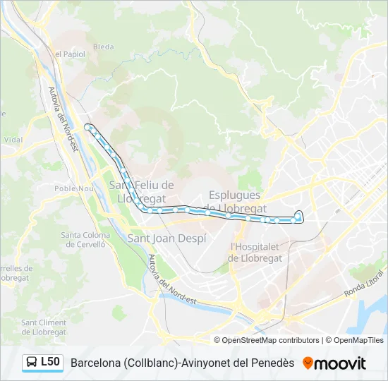 L50 Bus Line Map