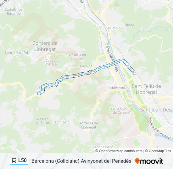 L50 Bus Line Map
