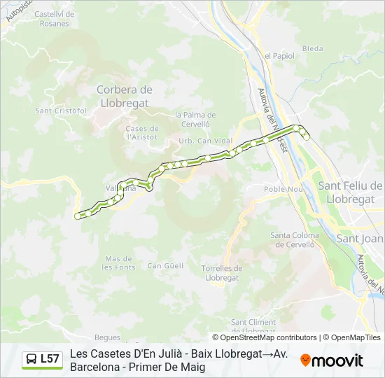 L57 Bus Line Map
