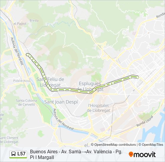 L57 bus Line Map