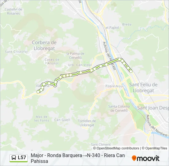 L57 Bus Line Map
