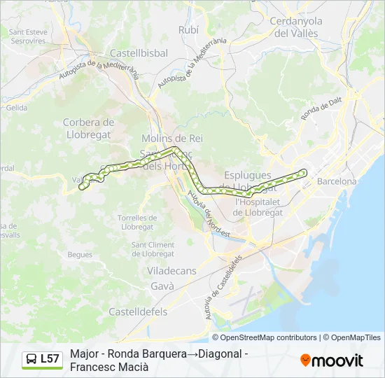 L57 Bus Line Map