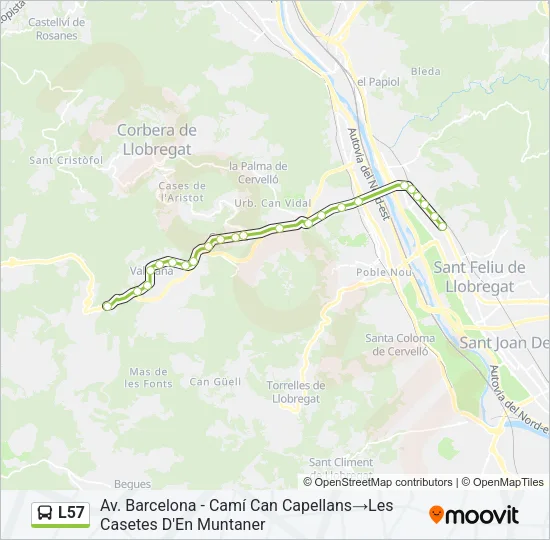 L57 Bus Line Map