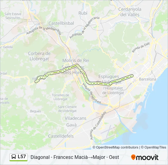 L57 Bus Line Map