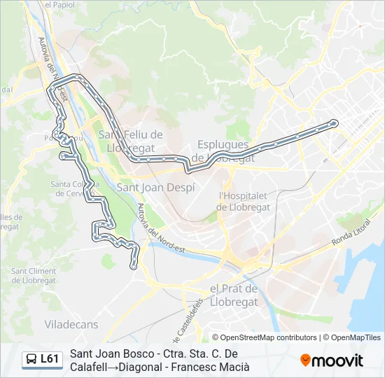 L61 Bus Line Map