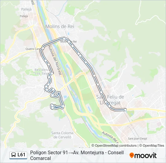 L61 Bus Line Map