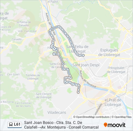 L61 bus Line Map