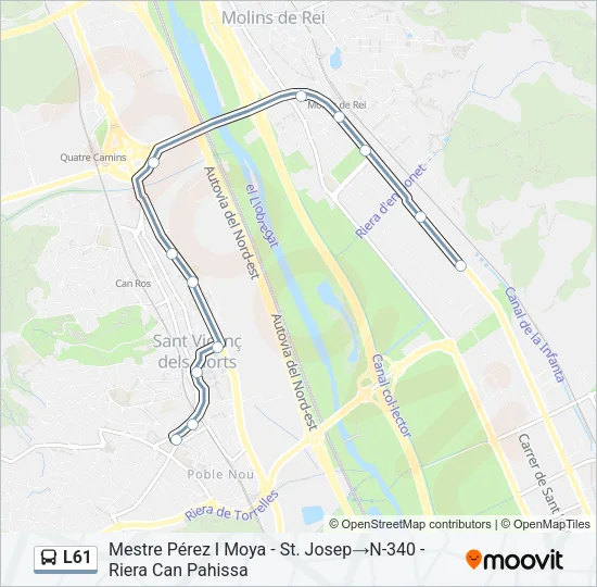 L61 Bus Line Map